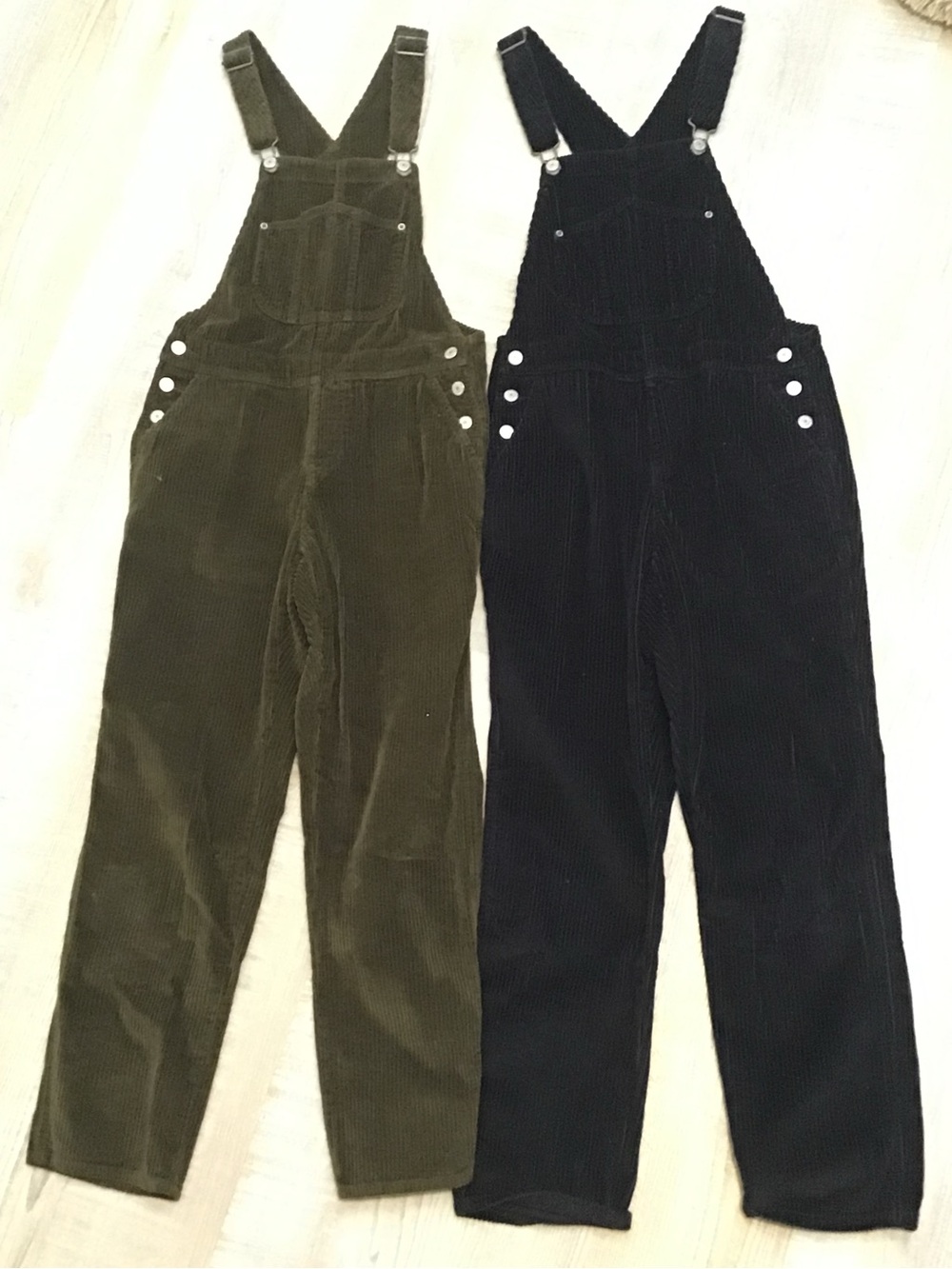Old Navy Corduroy Overalls with Metal Hardware Olive and Black (sold as pair)